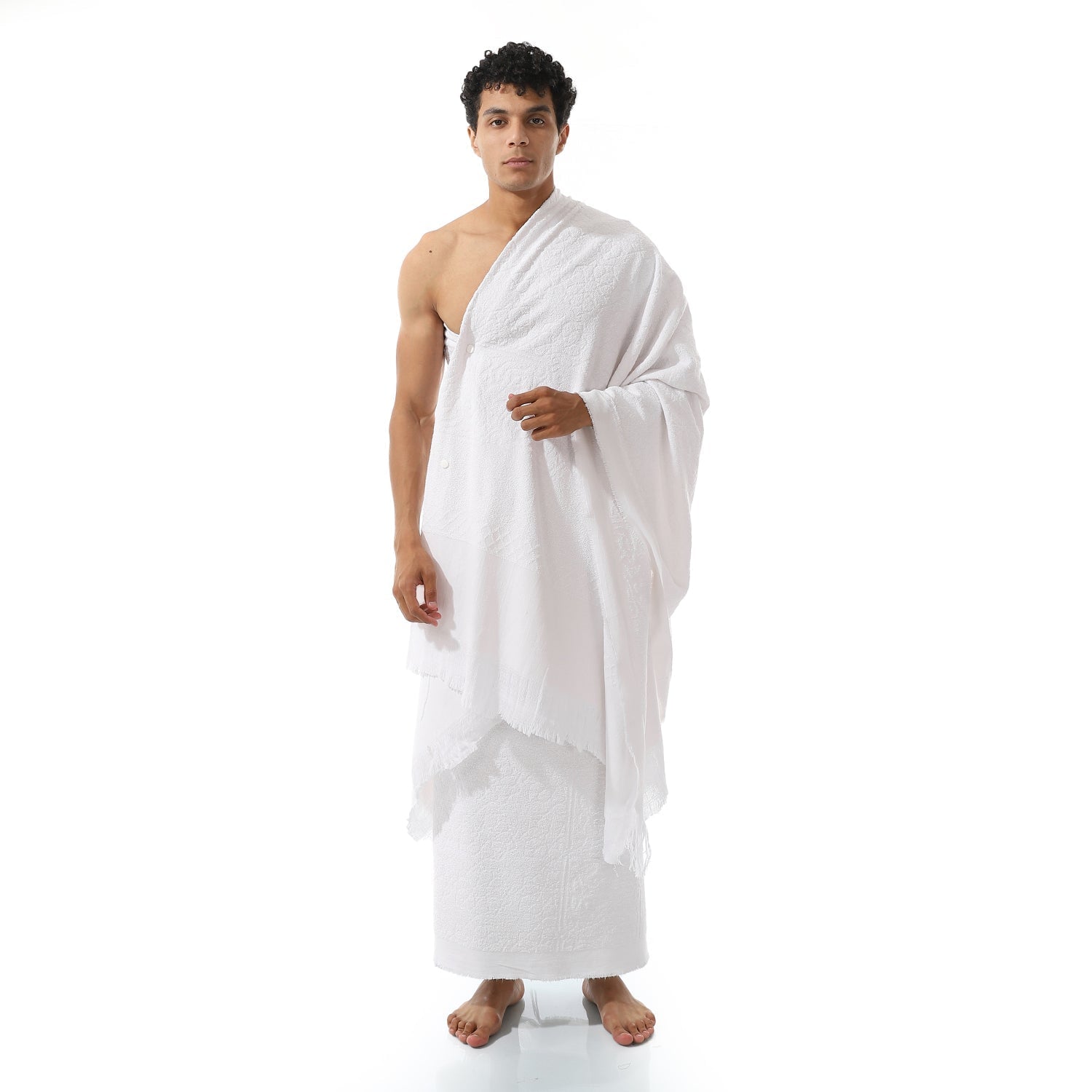 Tenue d'Ihram islamique — Coton éponge blanc, pureté rituelle